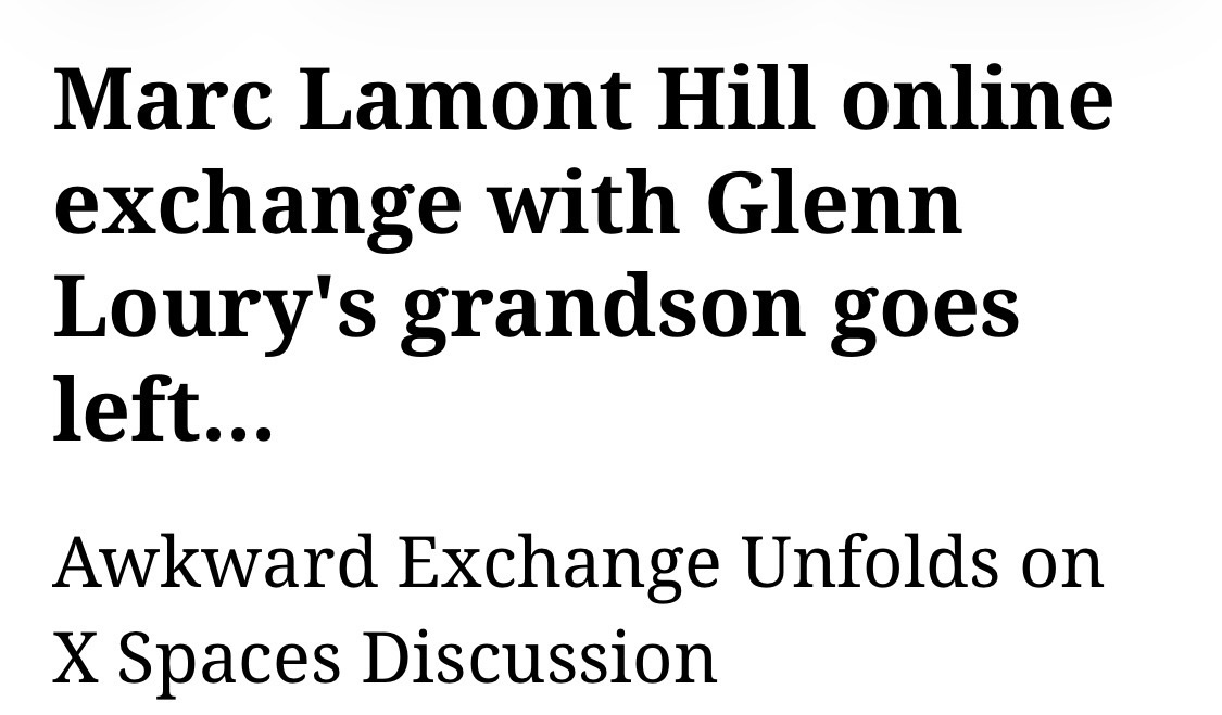 Marc Lamont Hill online exchange with Glenn Loury’s grandson goes left…